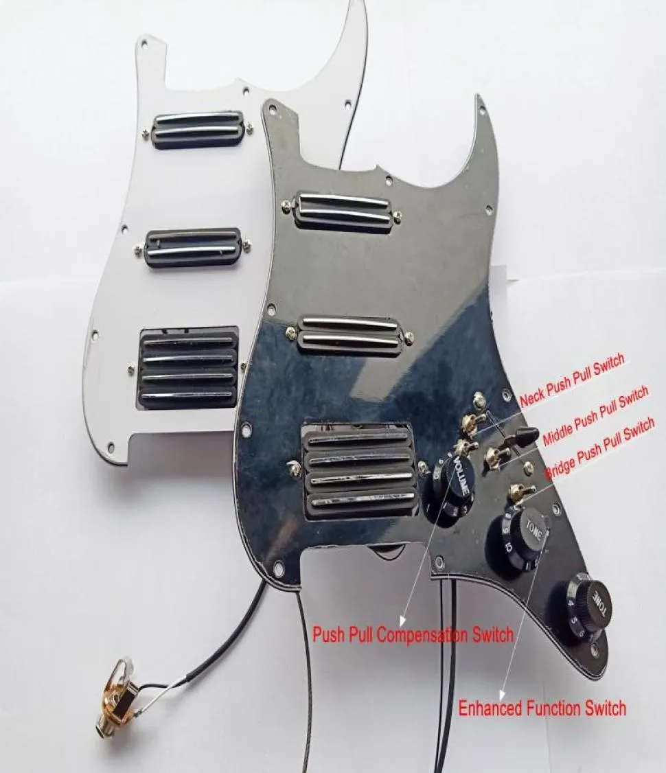 Zeldzame multifunctionele gitaar pick -ups Pickguard zwart -witte schildpad shell ssh dubbele pick -up 20 toon switches super bedrading harnas7814387