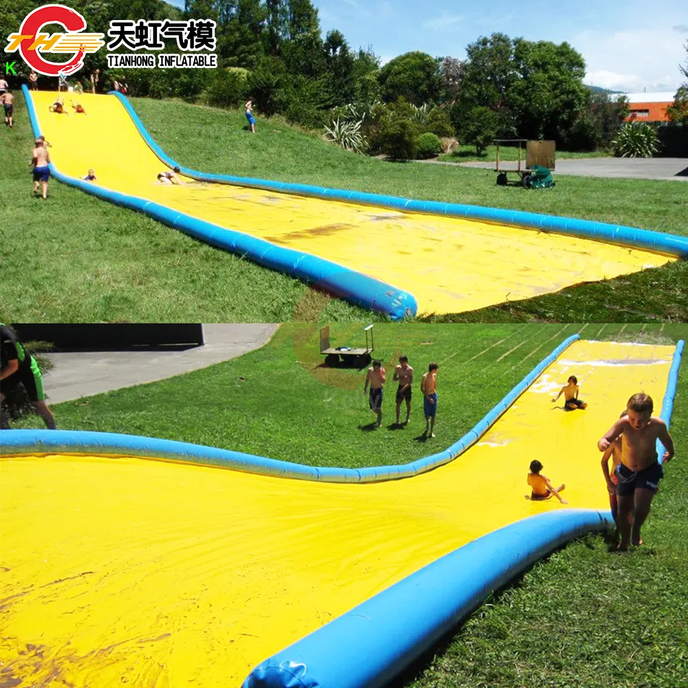 Outdoor Activiteiten Luchtdichte slip n Slide Commerciële opblaasbare dia De stad Lange opblaasbare waterdia's te koop