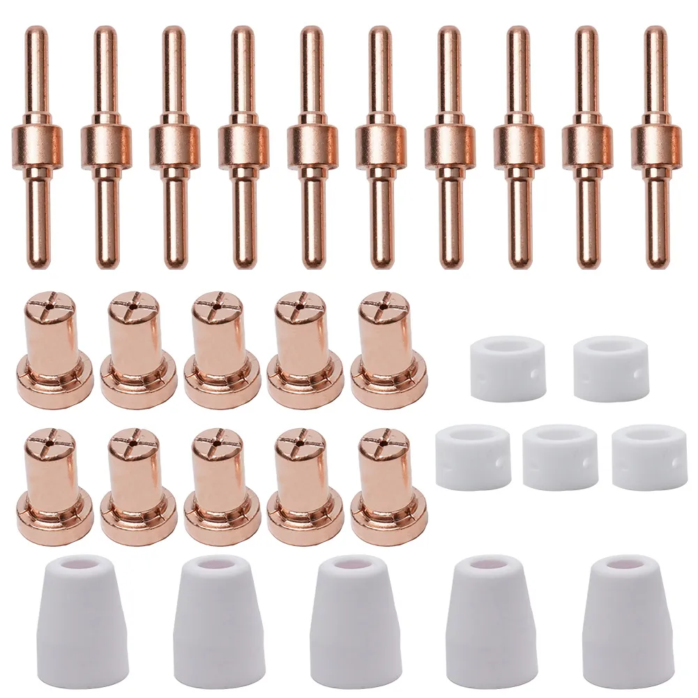 21595 21597 Plasma Tips PT-25 Plasma Cutting Torch Consumables - 20pcs Electrodes & Tips 100Amp For Plasma Cutters Plasma Cutting Parts
