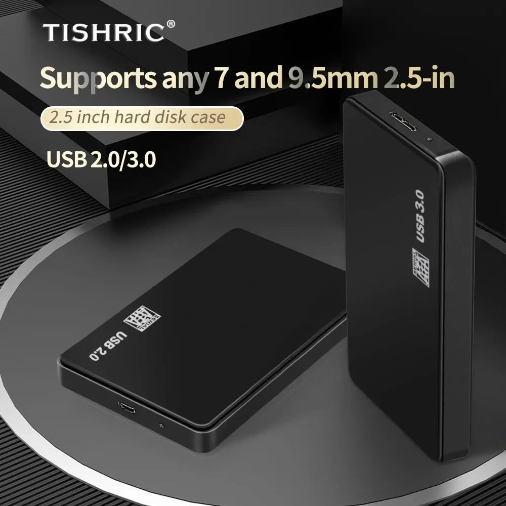 TISHRIC Hdd Case External Hard Drive HD Case USB 3.0/2.0 Hard Disk Enclosure Box Optibay SSD HD 2.5inch SATA To USB Adapter 10TB