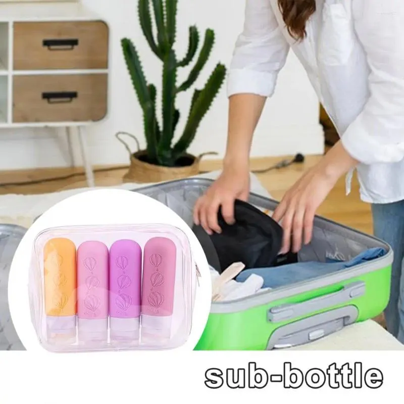 Storage Bottles Leak-proof Liquid Soap Bottle Refillable Squeeze Tube For Toiletries Silicone Travel Set