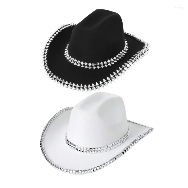 Beretti che scintillano cappelli da cowboy con borchie per l'attore dell'attore di cappello da addio al nubilato