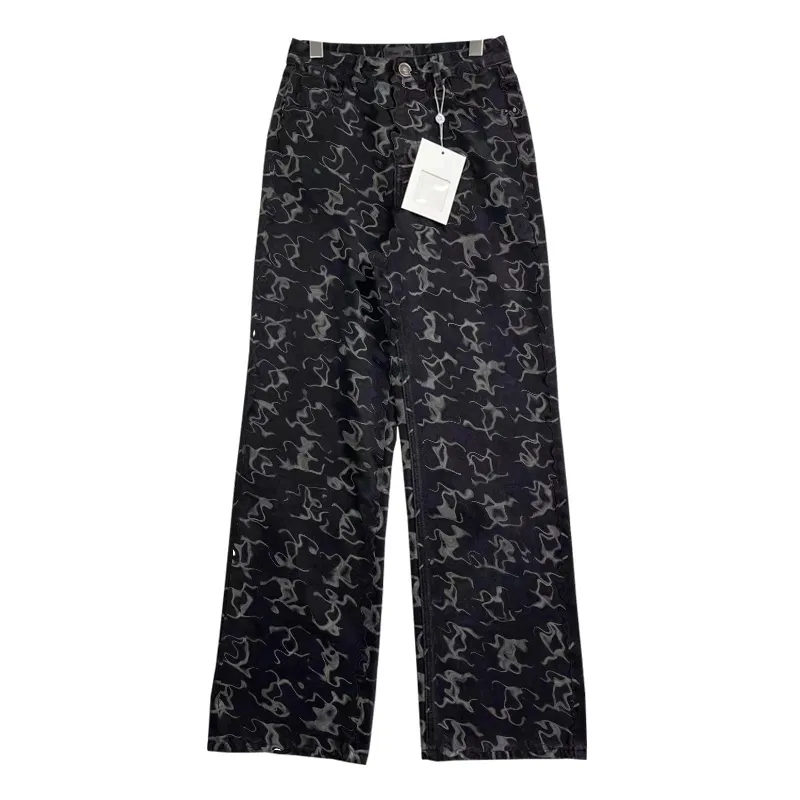 Designer vestiti jeans pantaloni a gamba larga estate nuove lettere a stampa completa design con paillettes sul retro tasca