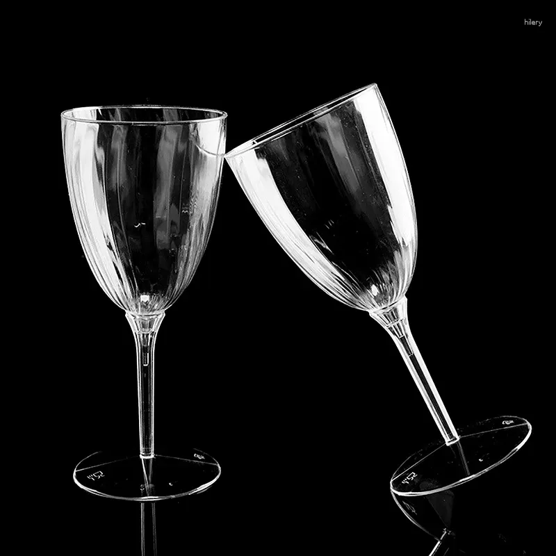 Disposable Cups Straws 8PCS 240ml Plastic Wine Champagne Glasses Flutes Wedding Shower Toasting Party Clear Drinkware Cocktail
