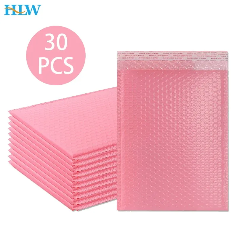 Mailer 30pcs Bubble Mailer Pink Poly Bubble Mailer Selbstversiegelung gepolsterte Umschläge Geschenktüten Schwarze/grüne Verpackung Umschlagbeutel für Buch