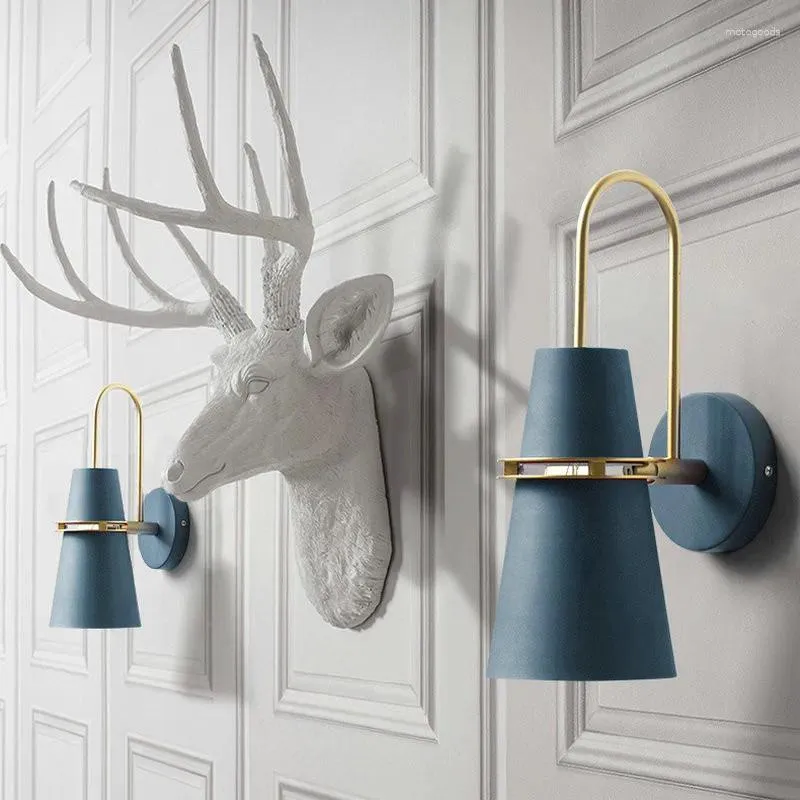 Настенная лампа Nordic роскошные легкие макарон спальня гостиная кухня