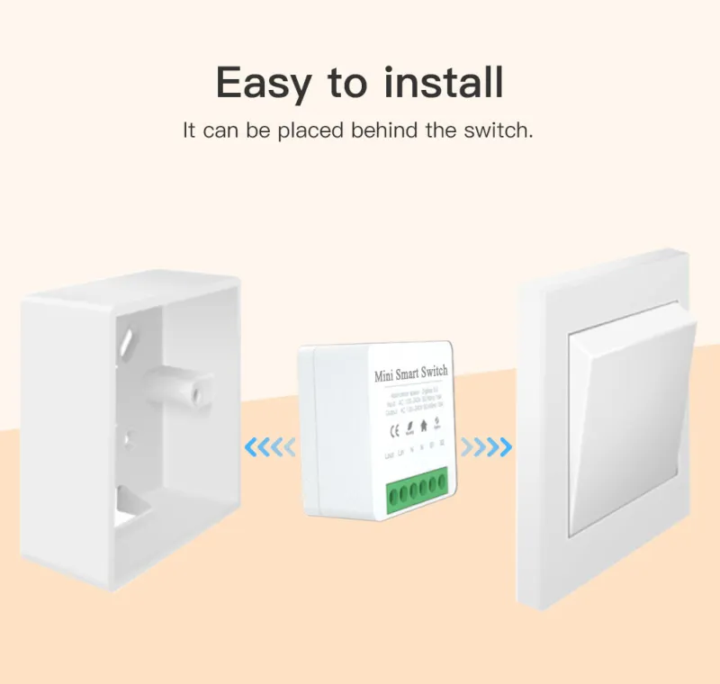 smart lichtschakelaar, module 2-weg, compatibel met Tuya-app en Smart
