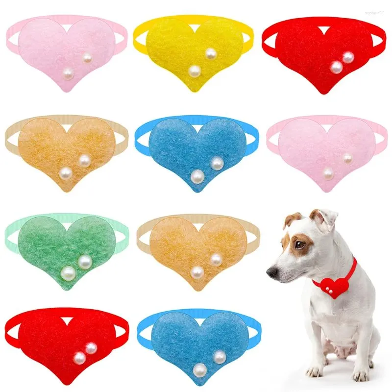 Hundekleidung 50/100ps lieben Bowtie für Hunde Valentinstag Fliege Krawattenkragen Herz Gestalt kleine Katzenbowties Pflege Accessoires