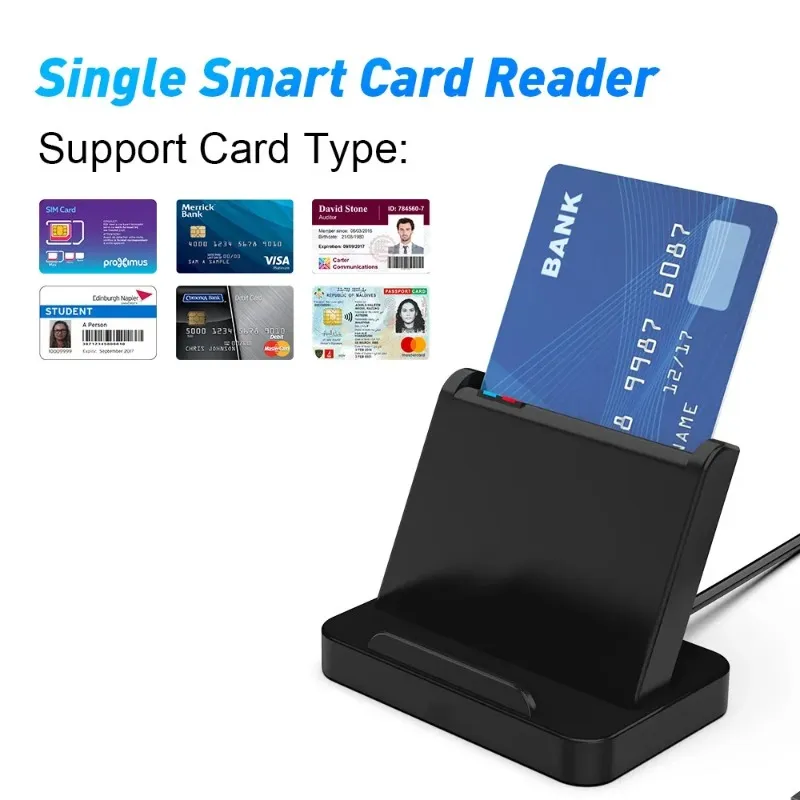 2024 USB Smart Card Reader for Bank Card IC/ID EMV Card Reader High Quality for Windows 7 8 10 for Linux OS USB-CCID ISO 7816 for bank card