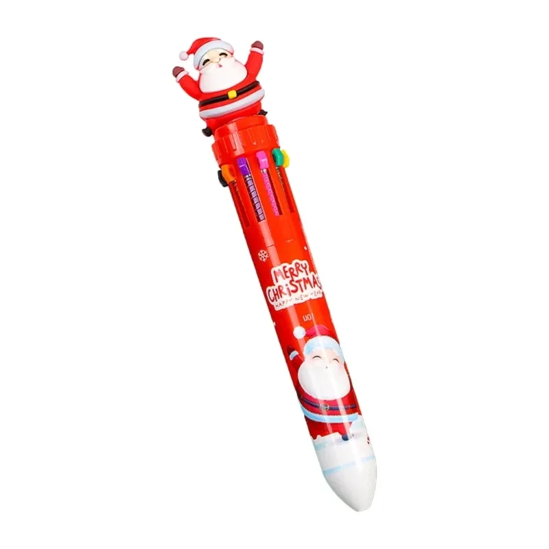 Weihnachtsballpoint Pen 10-Farben-in-1 Multicolor-Stift für Weihnachtslieger-Sticker-Weihnachtsfeier Vorräte Vorräte