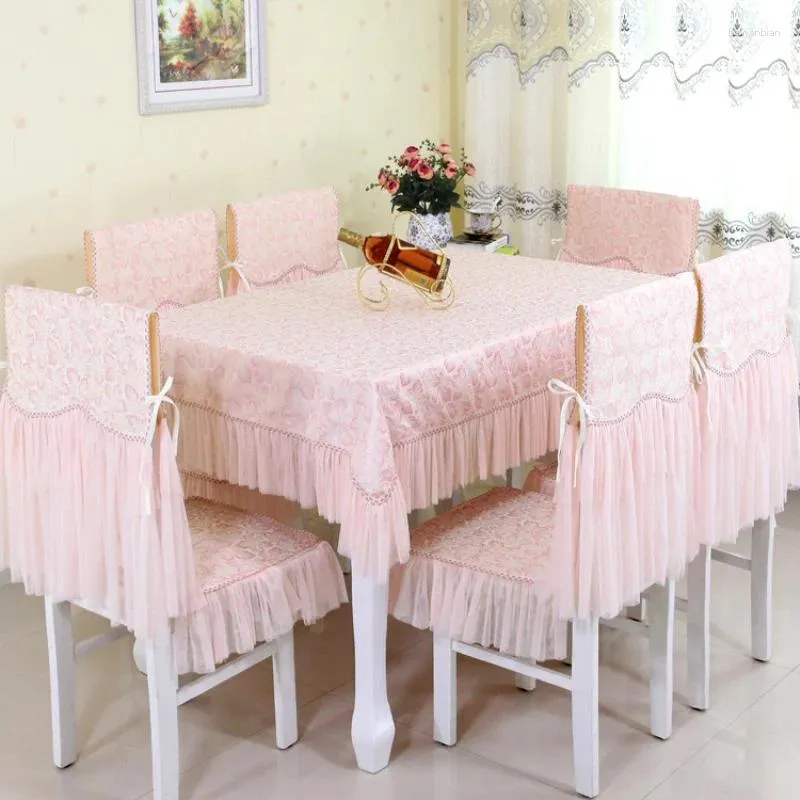 Table Cloth Elegant European-style Thickened Retro 2 Styles Floral Lace Cotton Dinning Wedding Banquet Tablecloths Chair Covers