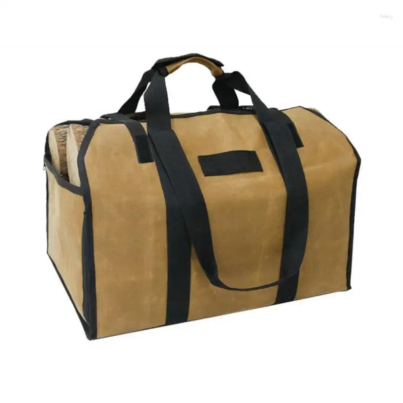 Bolsas de armazenamento Transportador de log transportadores à prova d'água para a bolsa dobrável de lenha com alças Bolsa de transporte de lareira