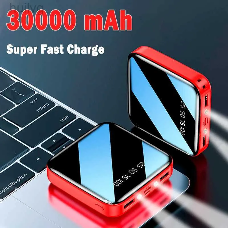 Cell Power Banks 30000mAh Mini Power Bank Super Fast Charging para iPhone Samsung Smart Digital Display PowerBank com suporte 2443