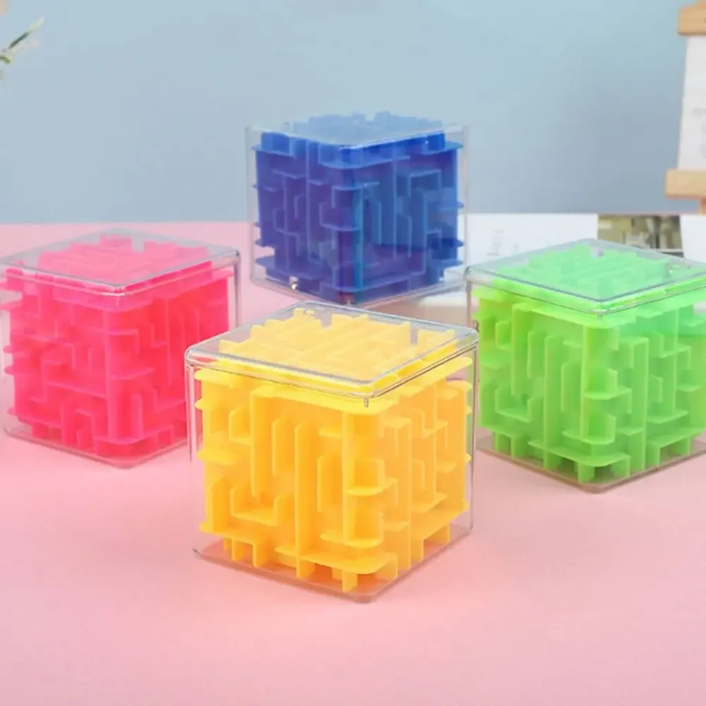 8*8cm Kid Six-Sided 3D Maze Magic Cube Puzzle Rolling Ball Labyrinth Game Educational Toys for Children