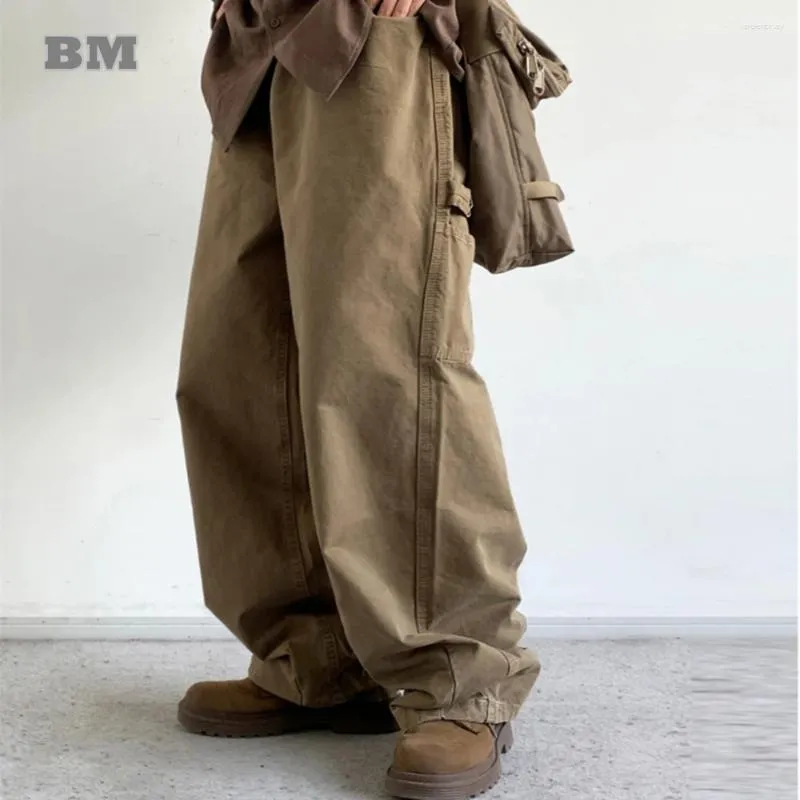 Herenbroeken Koreaanse mode baggy voor mannen vrouwen streetwear hiphop broek Japanse Harajuku losse multi-pocket casual lading