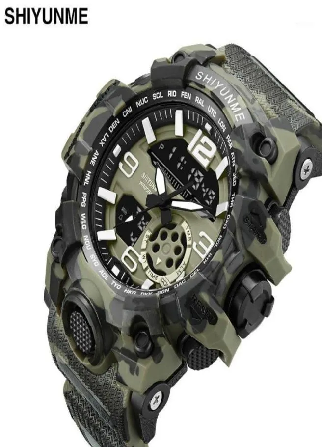 Relogio męs zegarek luksusowy kamuflaż gshock moda cyfrowa led randka