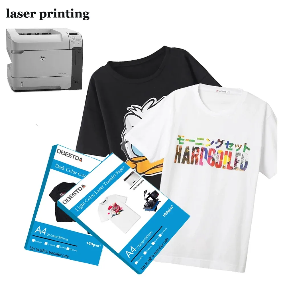 Paper A4 dark light color laser toner printer thermal heat transfer paper pure cotton Tshirt fabric