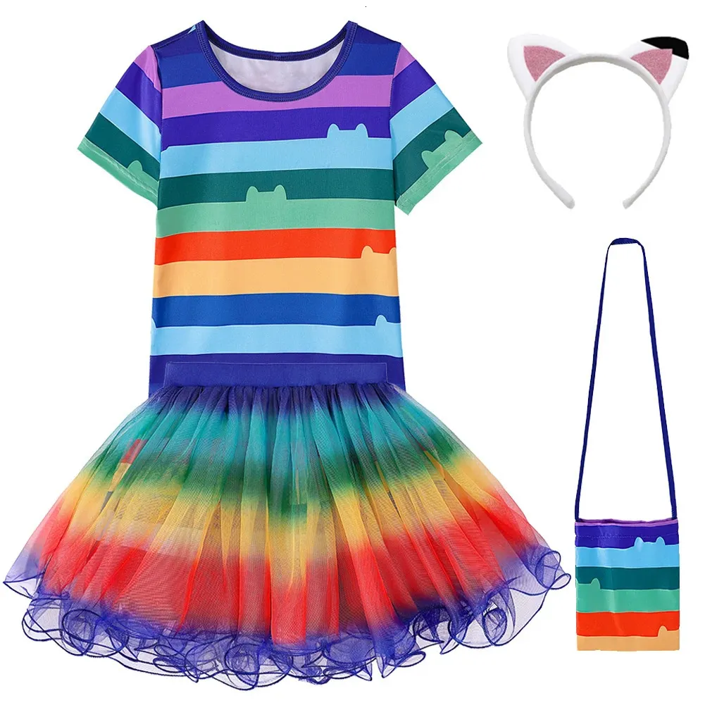 LZH Gabby Dollhouse Tshirtskirtbag Set Girls Summer Children Cosplay Costume COSTRUTTO COMPLEGNI COMPLETTO COMPLETIAMENTE CAMPO COMPLETTO 410 ANNO 240323