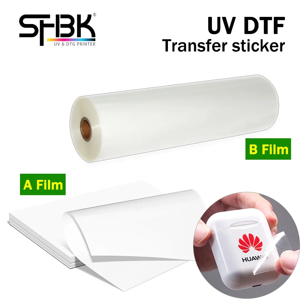 Papper 100st UV DTF AB Film Transfer Sticker UV DTF Printer Direct Printing To A Film to Plastic Silicone Metal Acrylic Glass Leather