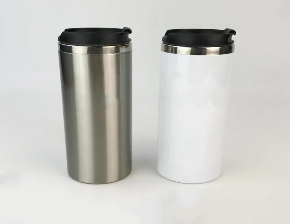 Roestvrijstalen vacuümfles blanco sublimatietumblers verwarmen tansfer mok met deksel dubbele lagen bierbeker snelle zee o6977803