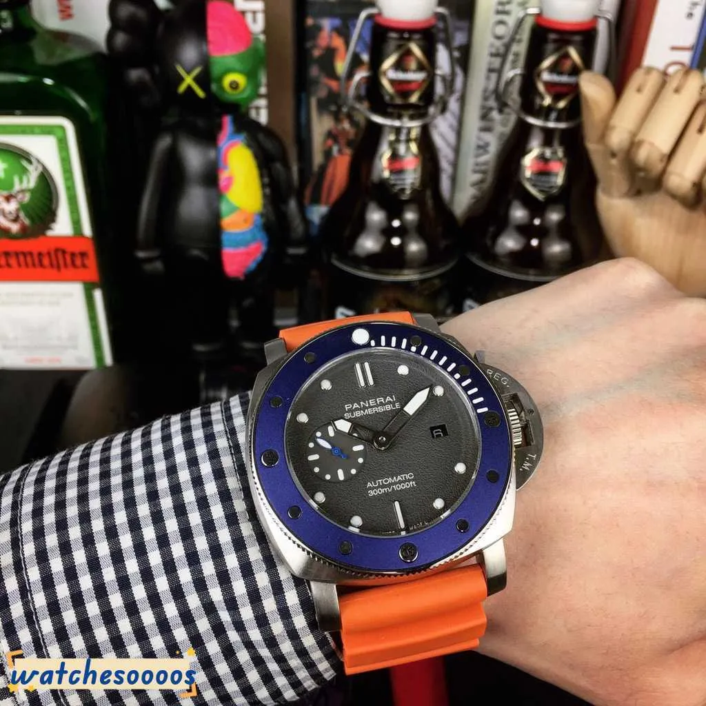 Zegarek designerski zegarki dla męskiego mechanicznego automatycznego ruchu Sapphire Mirror 47 mm gumowy opaska zegarkowa Sport Qkqr Weng