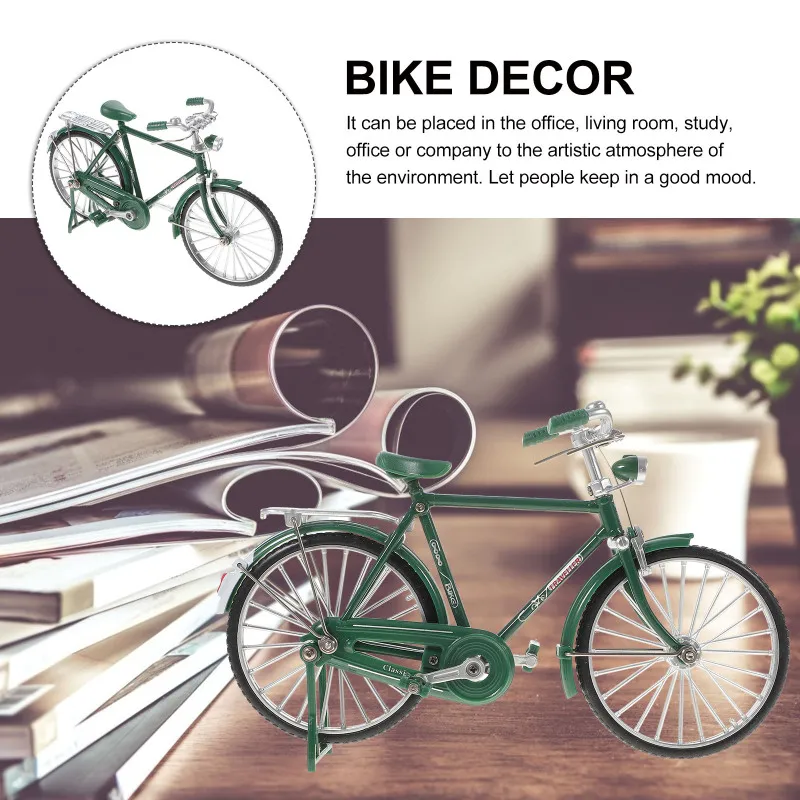 Maqueta De Bicicleta Vintage – Escala 1:10 – DIY – Aleación – 20.5 Cm – Con Inflador Y Maletín – Decoración Y Colección