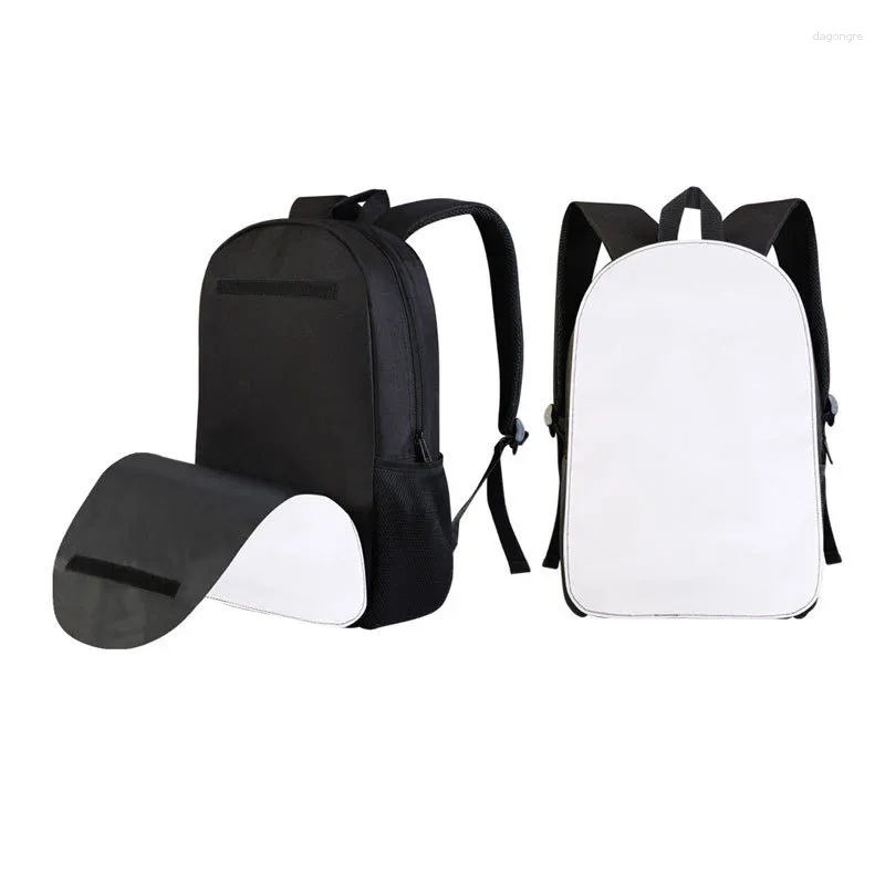 School Bags Sublimation Blank Backpack Bag Large-capacity Student Multi-functional Black Travel For Heat Transfer Print