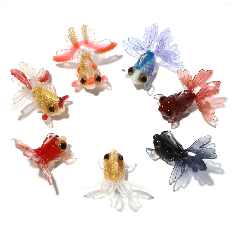 Pendant Necklaces 3D Cute Resin Goldfish Animal Charms Multicolor Pendants For DIY Necklace Bracelets Women Party Club Jewelry 29mm X 26mm