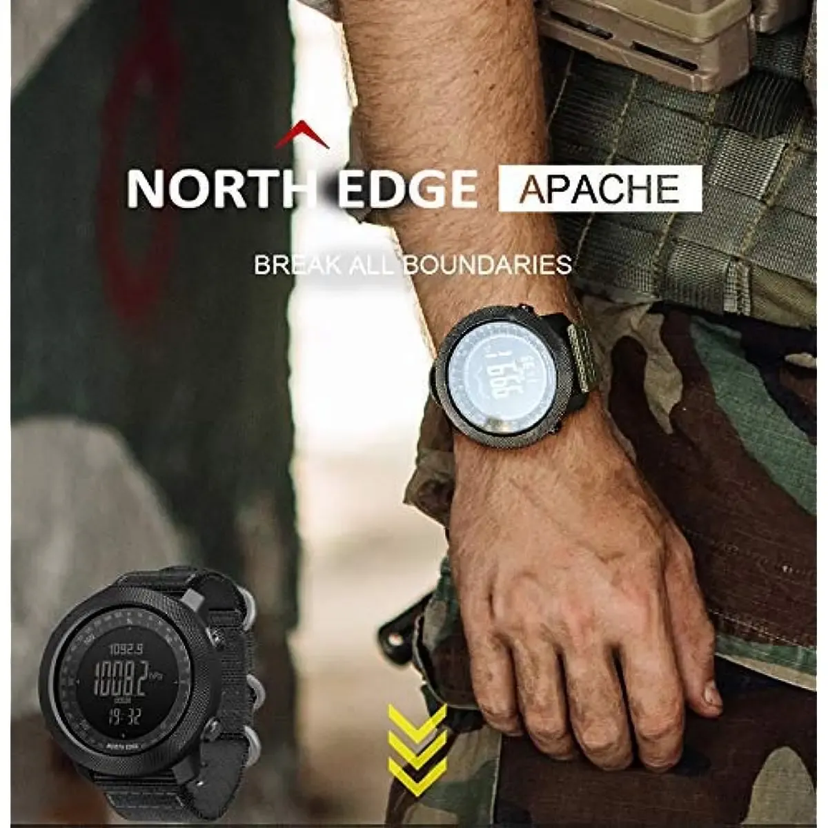 Tactical Watches Apache North Edge Compass Rock Solid Lover Band 6 519 DHgate