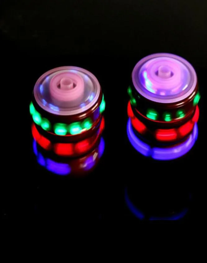 Retail LED Toys for Kids UFO Single Laser LED Colorful Light PegTop Gyro Spinning Top with Classic Music Drop 2923569