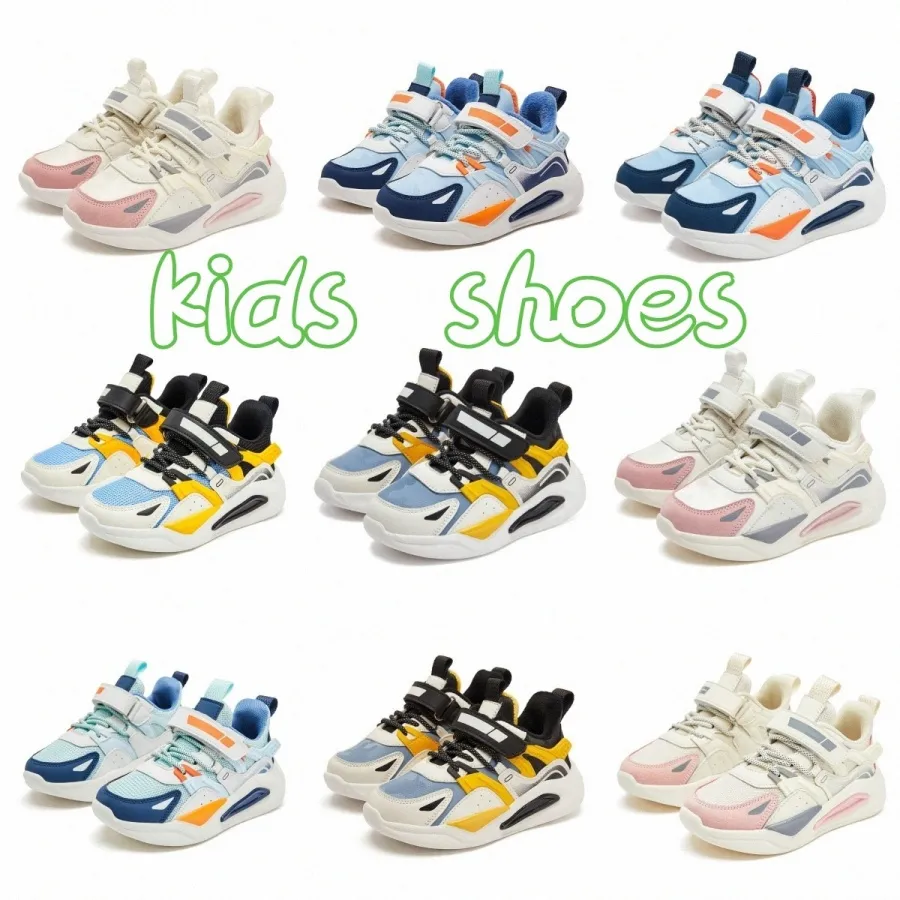 Kinderen Trendy Kinderschoenen Sneakers Casual Boys Girls Black Sky Blue Pink Schoenen Maten 27-38 H5PA#