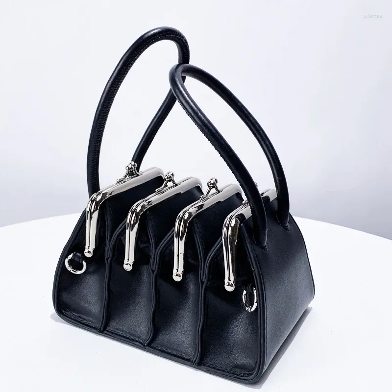 Sacs à bandouliers Clip multicouche vintage pour femmes sacs à main de concepteur de luxe 2024 dans PU Mini Organ Style Top Handle