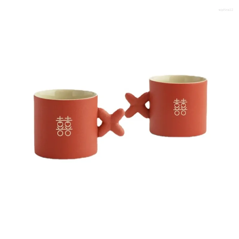 Mugs Wedding Gift Couple Water Cup Pair Box For Friend Engagement Bridesmaid Hand