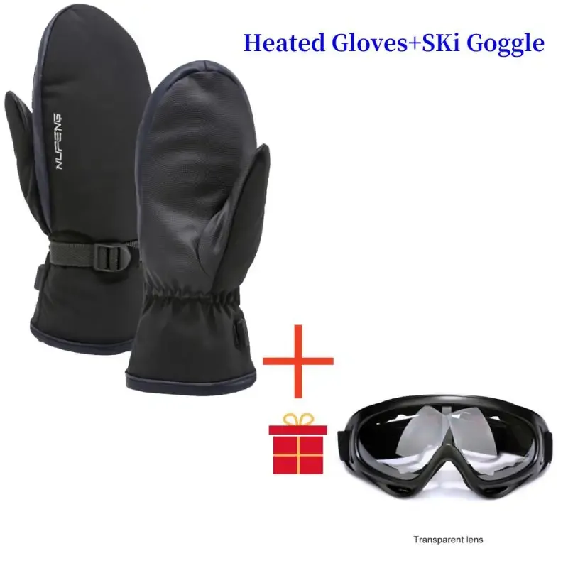 Guantes de guantes 1 par guantes con dedo completo para hombres Mujeres Pantalla táctil táctil Guantes de calentamiento eléctrico a prueba de viento a prueba de viento