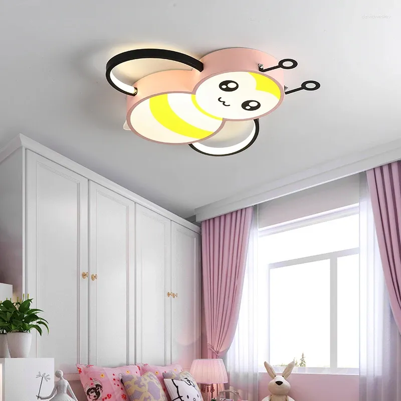 Taklampor modern mode tecknad enkel liten bi barn rum sovrum pojke flicka kreativ dagis lampa