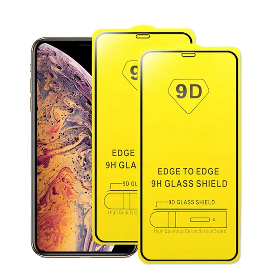 9D Полная крышка Защита от закаленного стекла для iPhone 14 13 12 11 Pro Max 7 8 Plus Samsung Galaxy A33 A73 S20 Fe A32 4G 5G /SOP -сумка без коробки