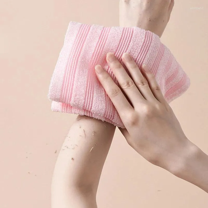 Handtuch für Erwachsene Bad Toteellong Streifen zurück Reibung der Handtuch, doppelseitige Handtuchbad Handtellmud Scrubbatbath reiben