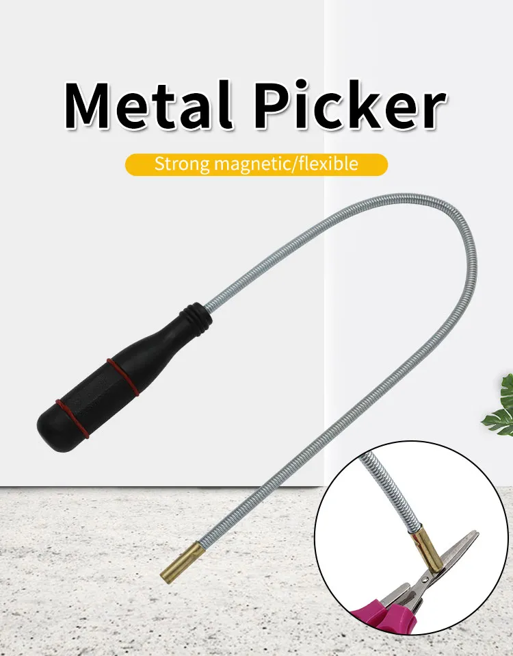 54cm Metal Magnet Pickup Tool 360 Degree Adjustable Foldable Strong ...