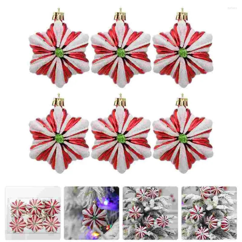 Estatuetas decorativas 6 PCs decoração de pingente de estrela hexagonal para o Natal de Natal Ornamentos pendurados Decorações