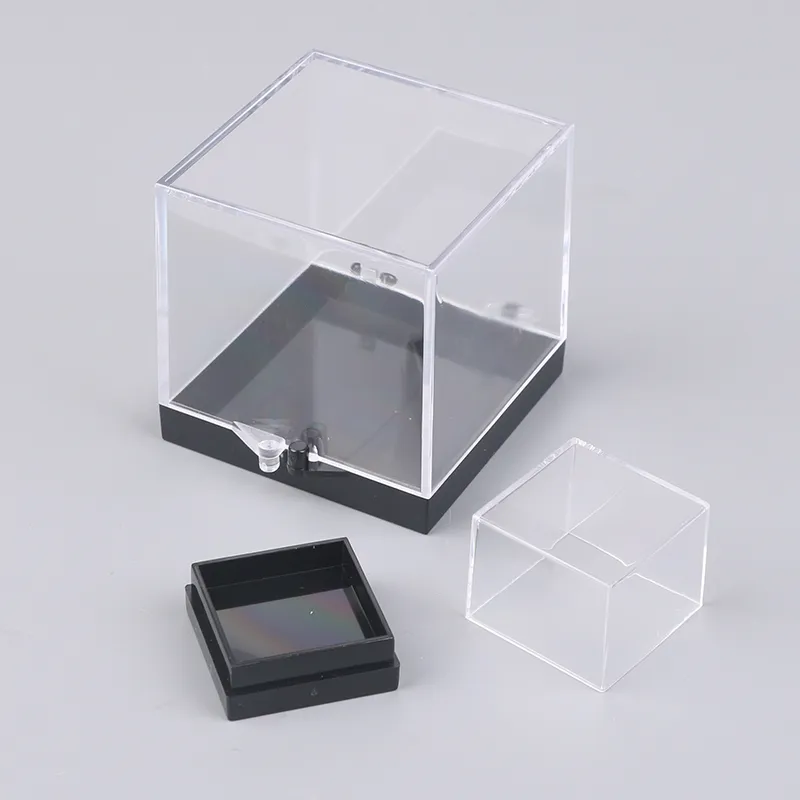 Holibanna 60 Pcs Mineral Standard Display Box Mini Baseball Plastic Storage Box With Lid Beads Crystal Mineral Specimens Rock Display Case