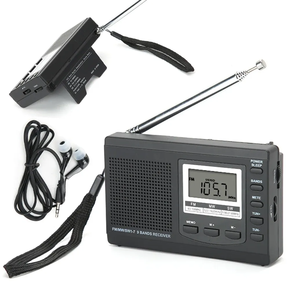 Radio Portable Mini Radio FM Digital Radio FM/MW/SW ALLKKE KLOK MINI FM RADIO RECEIVER Digitale Portable FM Receiver Clock Radio