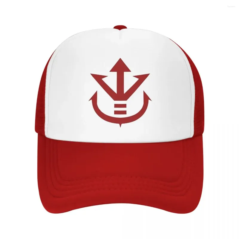 Bollmössor Royal Saiyan Crest Mesh Baseball Men Kvinnor Fashion Trucker Hat Corp Hatts Breattable Snapback Racing Cap Summer