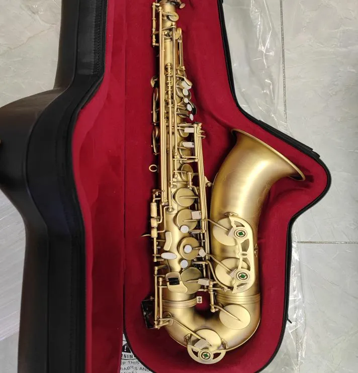 Matte Original 54 واحد إلى واحد من طراز بنية واحدة BB Tenor Saxophone Retro النحاس العتيقة