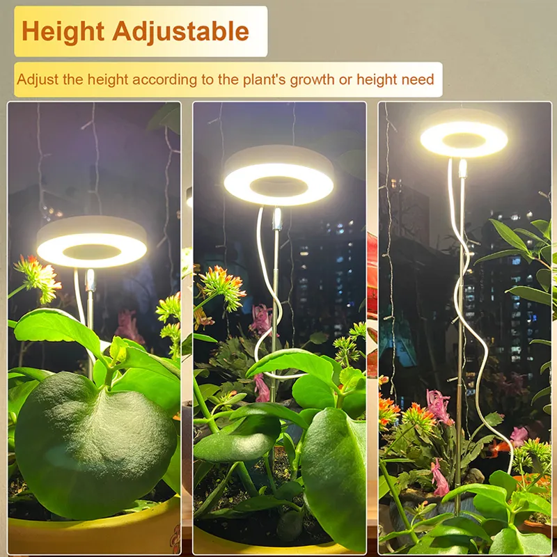 LED Grow Light Full Spectrum Plant Growth Lamp USB 5V Height Adjustable ...