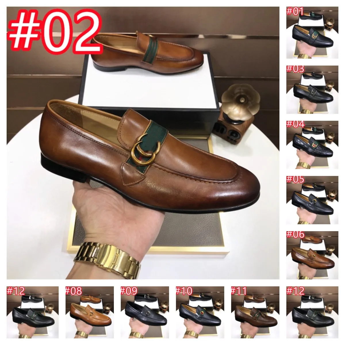 40Style Luxurious Loafers Men Shoes Suede Fashion Party Designer Italian Man Shoe Leather Daily Handmade Shoes for Men Original size 6.5-12