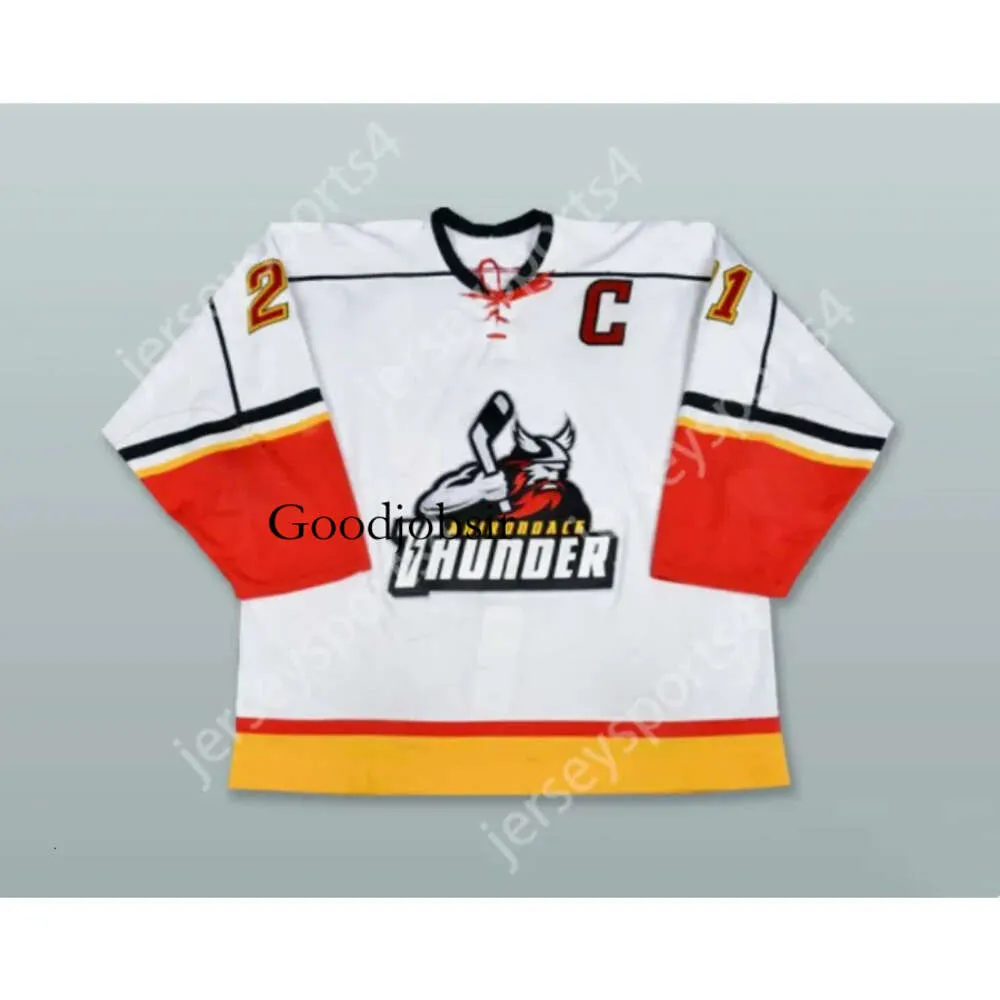 GDSIR Custom Arthur 21 Adirondack Thunder White Hockey Jersey New Top ED S-M-L-XL-XXL-3XL-4XL-5XL-6XL