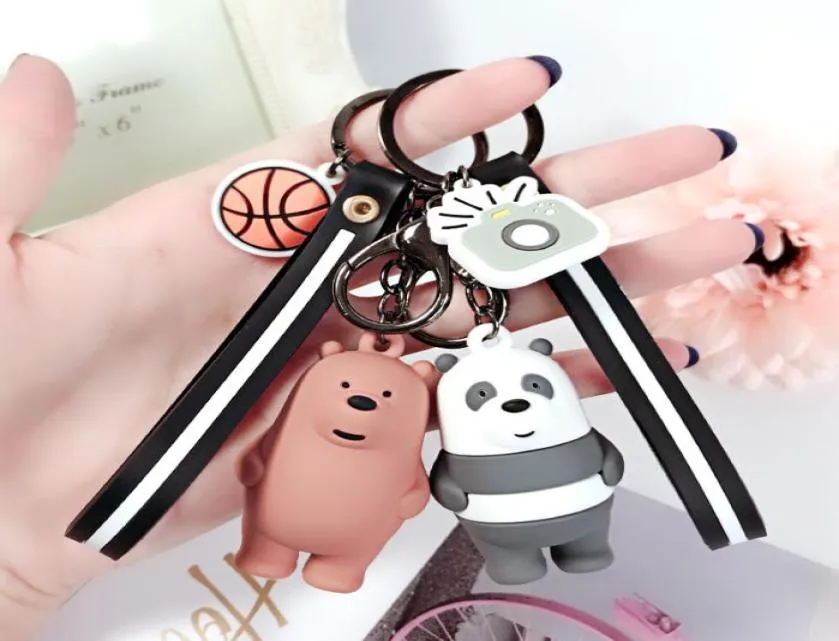 2019 Cartoon Anime We Bare Bears Sweet Three Animal Bears Doll Keychains Women Car Bag Pendant Belt Trinets Key Chains Porte Cle 02784674