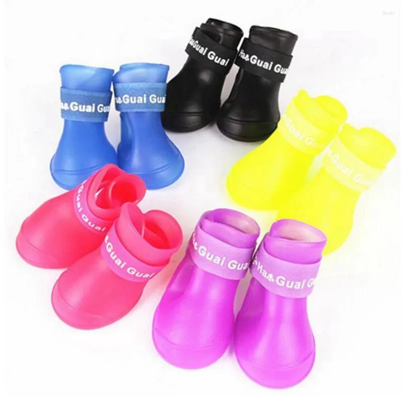 Botas de silicone de vestuário de cachorro Botas impermeáveis ​​sem deslizamento para cães de estimação Chihuahua verão