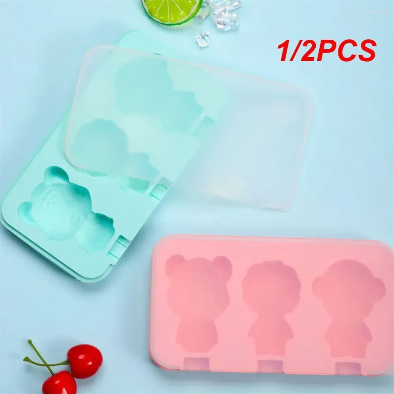 Baking Moulds 1/2PCS Ice Cream Mold With Cover Chocolate Summer Large Kitchen Accessories Pastry Mould Silicone Homemade Tools