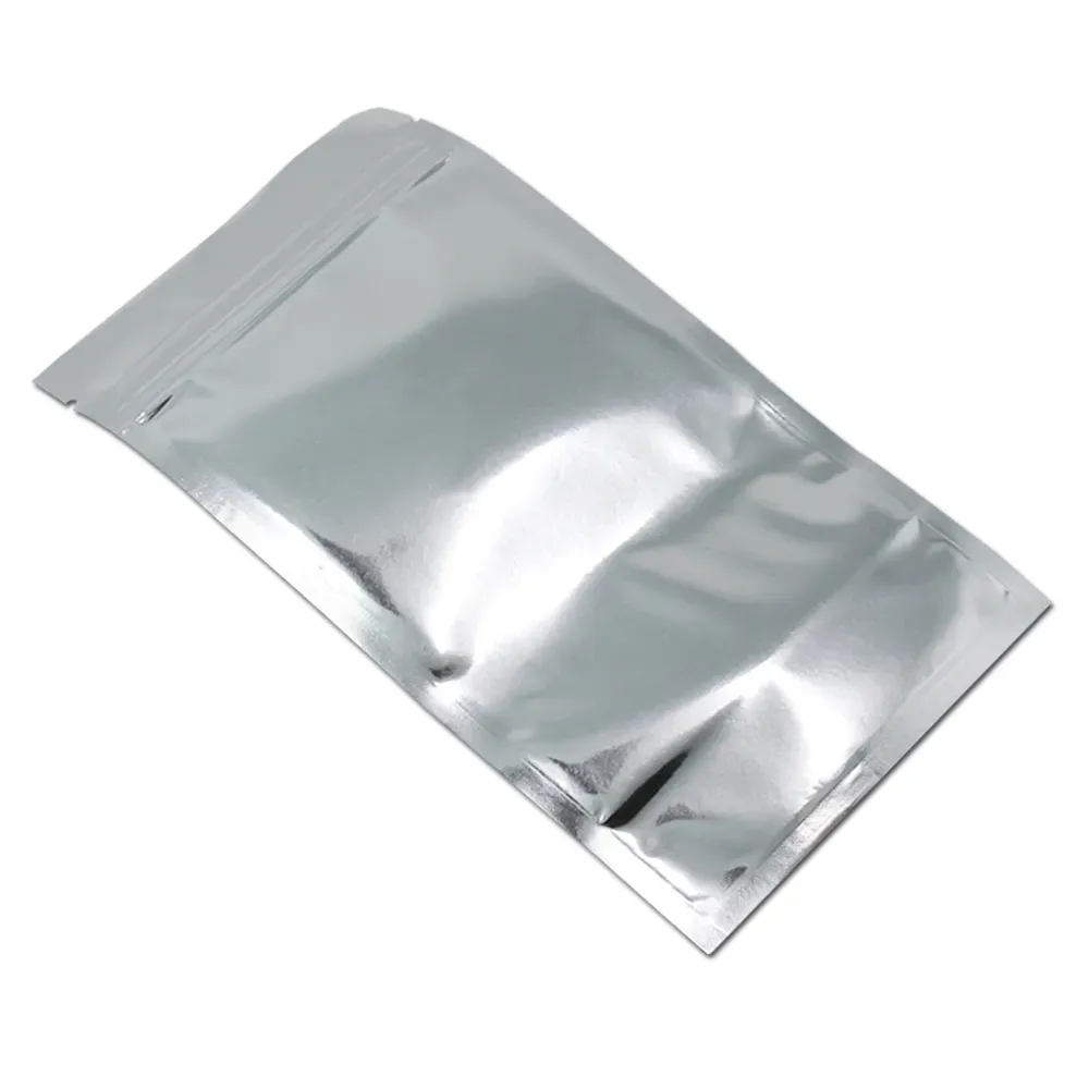 Clear Stand Up Aluminum Foil Zipper Lock Package Bag Doypack Mylar Foil for Zip Storage Plastic Lock Pouch Coffee Powder Snack Sugar Storage